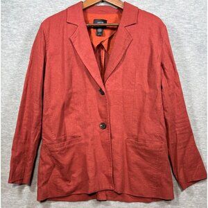 Urban Outfitters Terracotta Linen Blend Blazer Jacket Sz S Lightweight Casual Ch